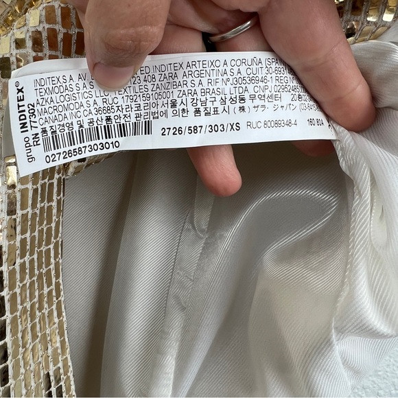 ZARA | Sequin Sparkly Gold Double Breasted Blazer Mini Dress New Years Event S - Picture 12 of 15